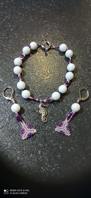 Mořský koník set náramek a náušnice